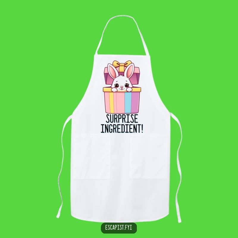 Funny Bunny Gift Box Apron: Cook with Curiosity and Playful Delight