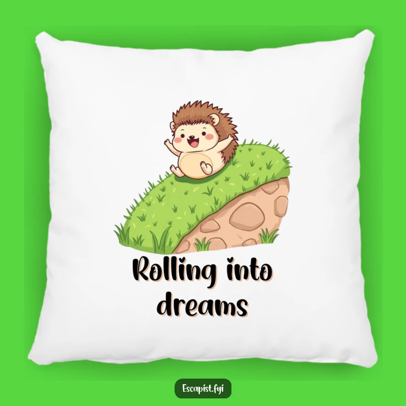 Funny Hedgehog Rolling Joyfully Pillow - Cozy & Hilarious Comfort Gift