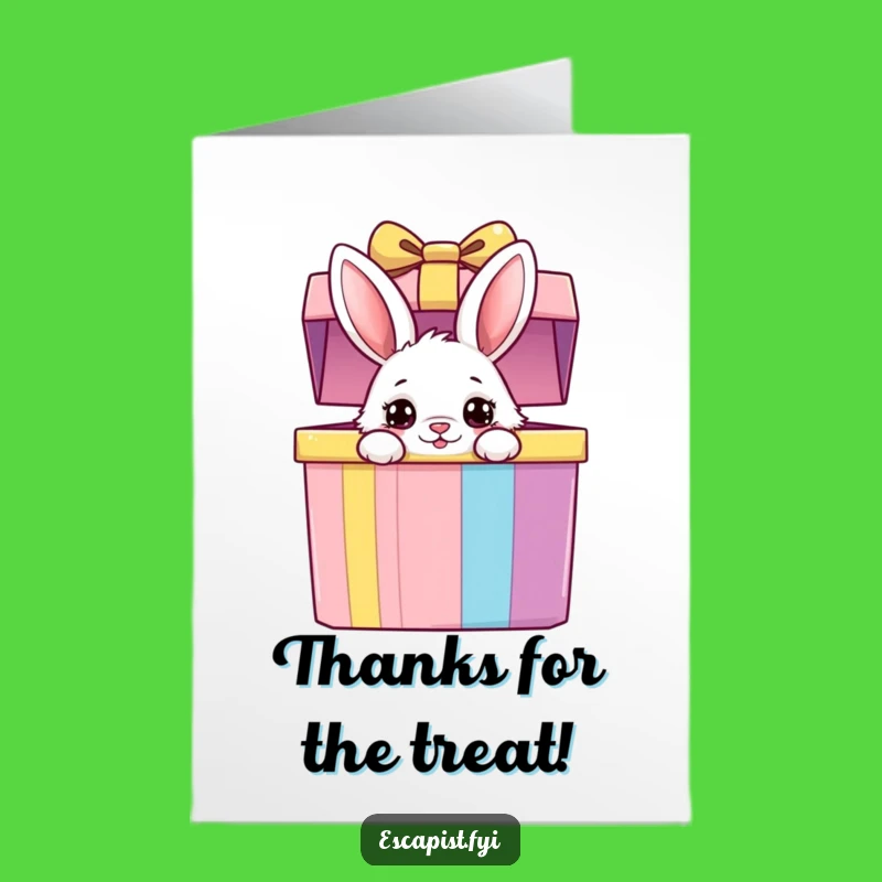 Free Printable Bunny Surprise Card: Adorable Thanks Downloadable Gift for Sweet Gestures