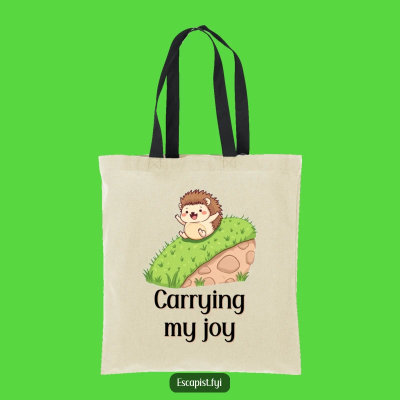 Funny Hedgehog Rolling Joyfully Tote Bag - Practical & Hilarious Gift